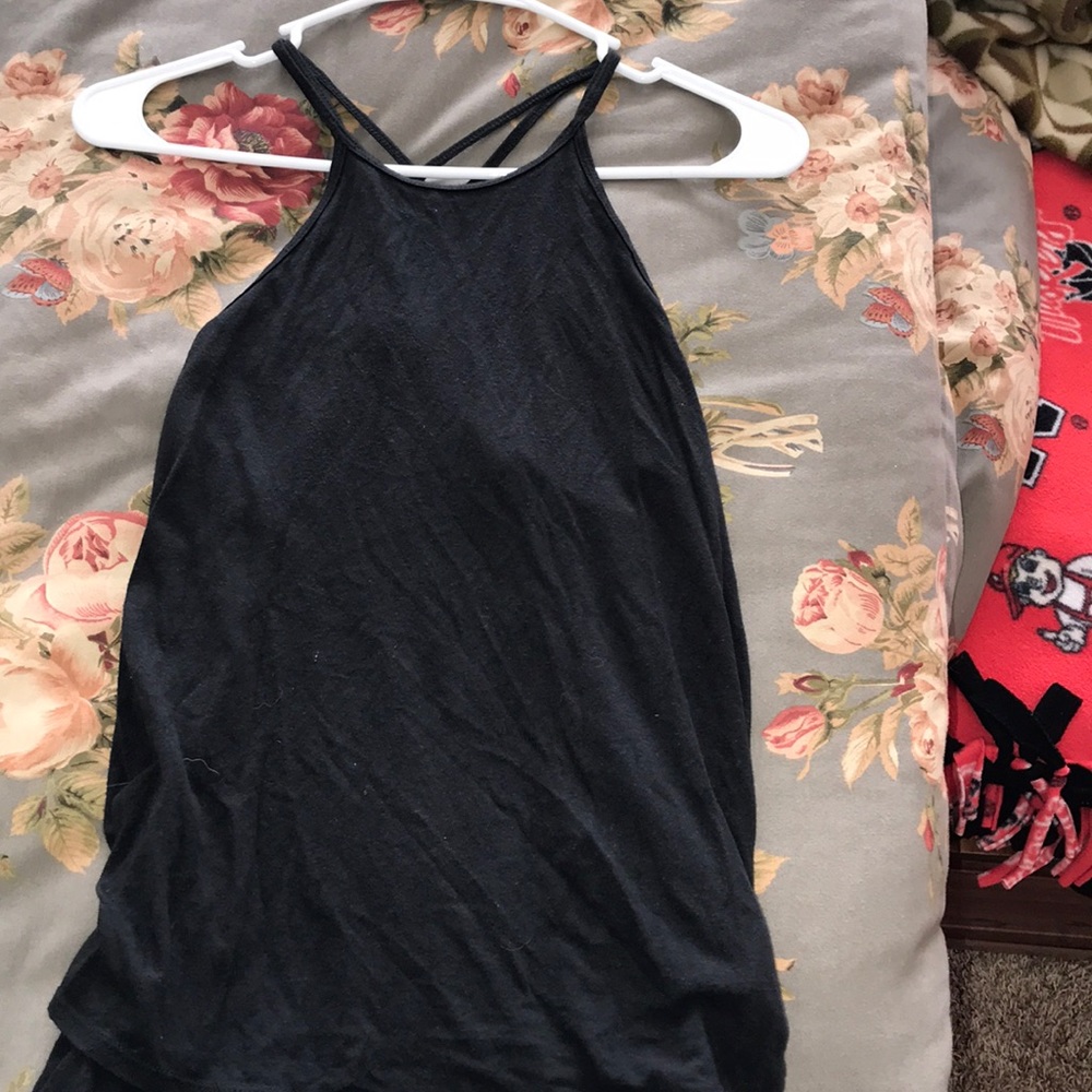 Racer back black tank top